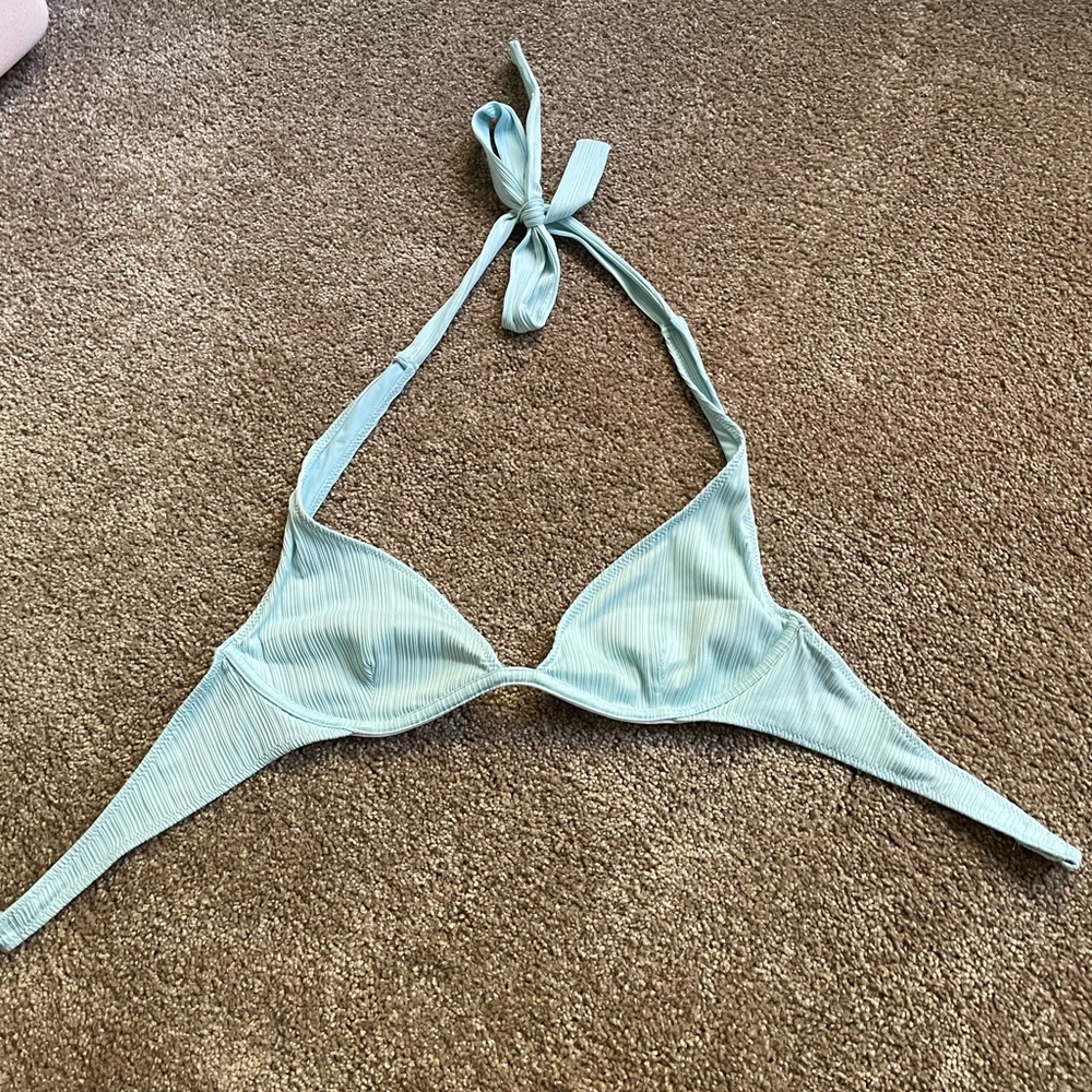 Frankies Bikinis Light Blue Bikini Top